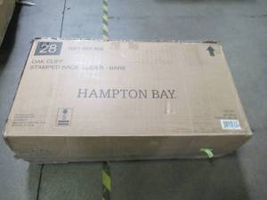 lot 135 image: Hampton Bay Oak Cliff Metal Outdoor Glider with Bare Cushions