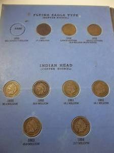 Indian Head Cent Collection 44 Coins In All- Including All Page 1 Coins. (1857-1864)