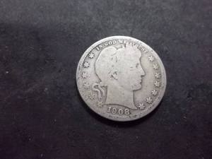 1908 D Barber Quarter