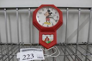 lot 223 image: Mickey Mouse Electric Wall Clock