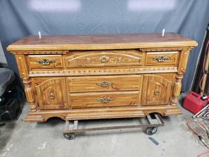 Wood Dresser with Mirror