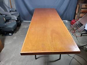 Large Wooden Table with Folding Legs