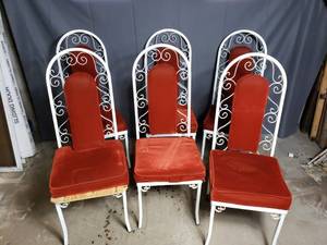 White Metal Table Frame and Chairs