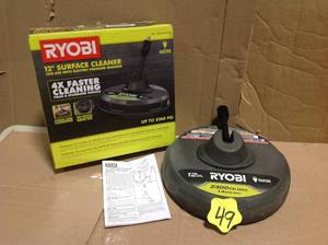 lot 49 image: RYOBI 12 in. 2,300 PSI Electric Pressure Washers Surface Cleaner&nbspin good condition review pictures