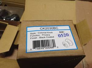 lot 52 image: Lot of Copper Creek Colonial Black Privacy BedBath Door Knob