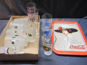 lot 144 image: Cola Trays, Glasses