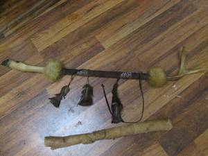 Hand Carved Wood Piece & Handmade P...
