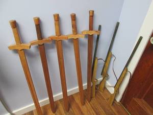 Wood Toy Rifles & Swords...