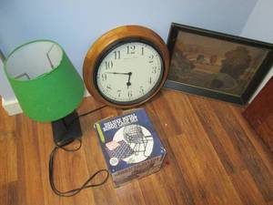Table Lamp, Wall Art, Wall Clock, &...