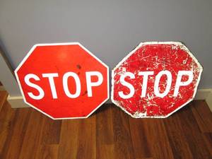 (2) Double Sided Stop Signs from a railroad(18)...