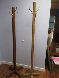 (2) Vintage Wood Coat Racks...