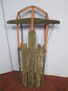 Vintage Metal & Wood Sled...