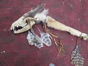 Handmade Coyote Skull With Attached...