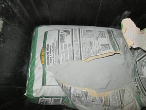 Full Bag of Concrete Open Packaging, 2 Buckets, Wire Bins, & (3) Lockable Totes