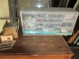 Plastic Hardware Case With Contents See Photos