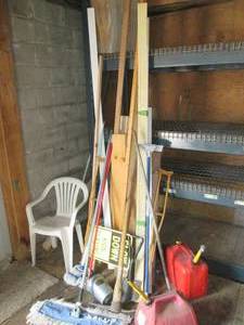 Ceiling Tiles, Gas Cans, Cleaning Supplies, Plastic Chair & More See Photos