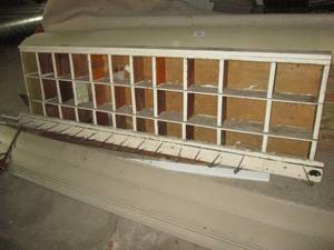 Antique Wood Commercial Display Shelf With Hooks 79 X 16 X 24