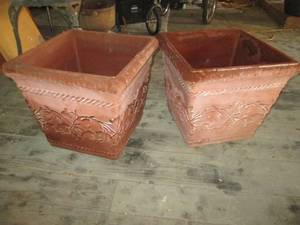(2) Outdoor Planters 19 X 19 X 17