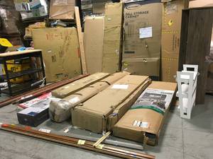 MIXED SHELVES & RACKS WITH CLOSETCABINETS CUSTOMER RETURNS SEE PICS