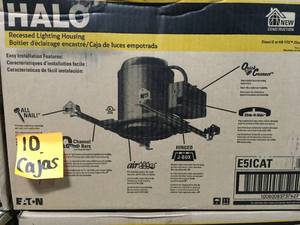 PALLET WITH 10 CASES OF HALO E26 5 in. Aluminum Recessed Lighting Housing for New Construction Ceiling, Insulation Contact, Air-Tite CUSTOMER RETURNS SEE PICS