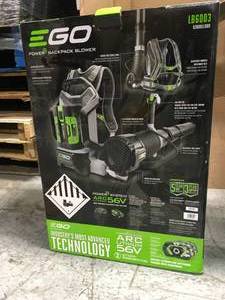 PALLET WITH EGO MOWER CHARGERBATTERY INCLUDED & EGO BACK PACK BLOWER(TOOL ONLY) CUSTOMER RETURNS SEE PICS