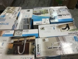 lot 12 image: PALLET WITH MOEN FAUCETS FOR PARTS SEE PICS