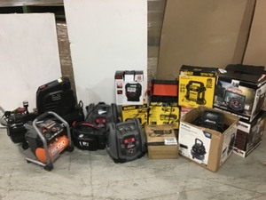 lot 24 image: PALLET WITH RIGID DEWALT BLACK DECKER ASSORTED TOOLS CUSTOMER RETURNS SEE PICS