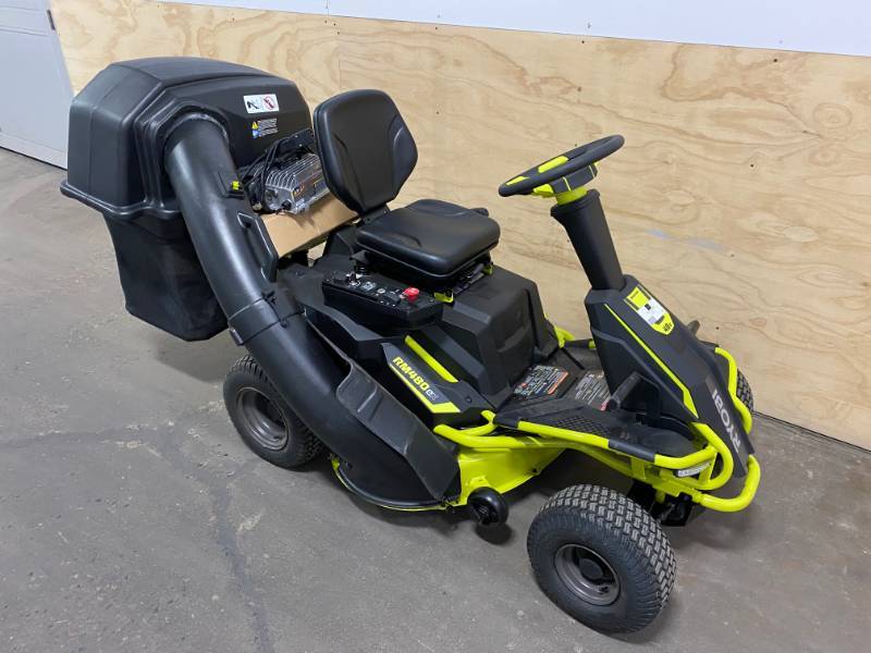 Ryobi riding lawn online mower bagger