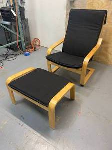 lot 16 image: Chair and Ottoman