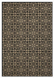 lot 30 image: GARDEN TREASURES Lot of 2- Neutral Tile 5 x 7 Brown IndoorOutdoor Geometric Coastal Area Rugs