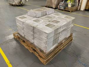 lot 34 image: BOUTIQUE CERAMIC Lot of 38 Cases of Boutique Gray 12-in x 12-in Glazed Ceramic Random Mosaic Wall Tile
