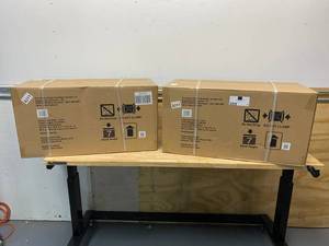 lot 42 image: HUSKY Lot of Two- 29 in. H x 28 in. W x 12 in. D Steel Garage Wall Cabinets
