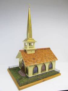 lot 10 image: Wonderful Unused HUGE Hand Made Church Birdhouse