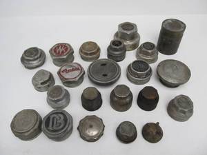 lot 37 image: Collection of Early Automobile Grease Cups & Radiator Caps