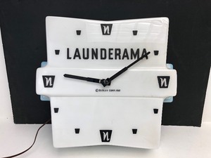 lot 172 image: Large Vintage Working Mid Century 1960 LAUNDERAMA Lighted Advertising Clock