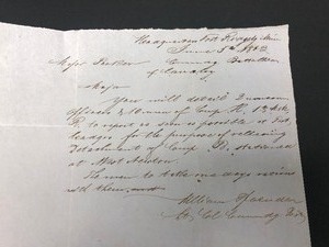 lot 177 image: Group of Original Civil War Hand Written Documents, Orders & Reports From Fort Snelling & Fort Ridgely