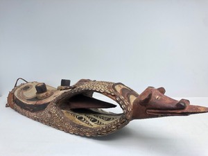 lot 179 image: Huge Vintage IATMUL Mai Crocodile Mask - Sepik River, Papua, New Guinea 