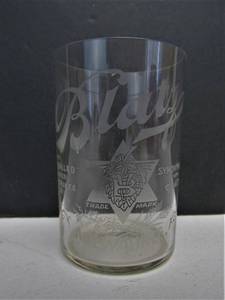 lot 114 image: Antique Pre-Prohibition BLATZ Etched Beer Glass