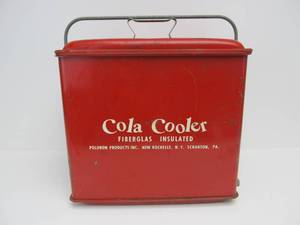 lot 123 image: Nice Vintage 1950s Embossed Metal Cola Cooler