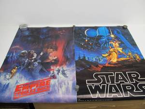 lot 131 image: Pair of Vintage STAR WARS Posters 1977 & 1980