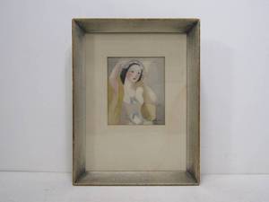 lot 147 image: MARIE LAURENCIN Portrait Femme in Lingerie Signed