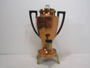 lot 150 image: Art Deco UNIVERSAL Trophy Style Copper Electric Frary & Clark Percolator