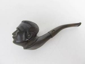 lot 136 image: Antique Carved Figural Carved Head Pipe