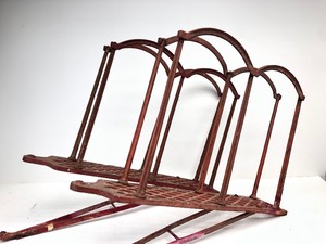 lot 244 image: Original 1880s Cast Iron GUIBERT Fire Engine Hose Racks