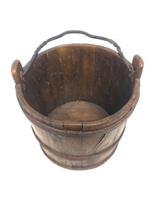 lot 246 image: Orig Antique 18th Century Wooden Water Bucket