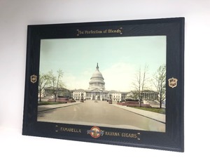 lot 7 image: Wonderful Antique 1902 FAMABELLA Havana Cigars Advertising Sign wOriginal Frame