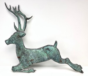 lot 12 image: Antique Copper Leaping Deer Weathervane