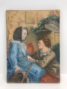 lot 129 image: Signed & Dated 18th Century European Pastel Painting