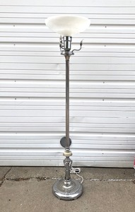 lot 294 image: Vintage Deco Chrome Torchiere Floor Lamp