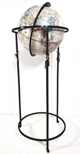 lot 296 image: Vintage REPLOGLE Classic Series 12 World Globe wWrought Iron Stand